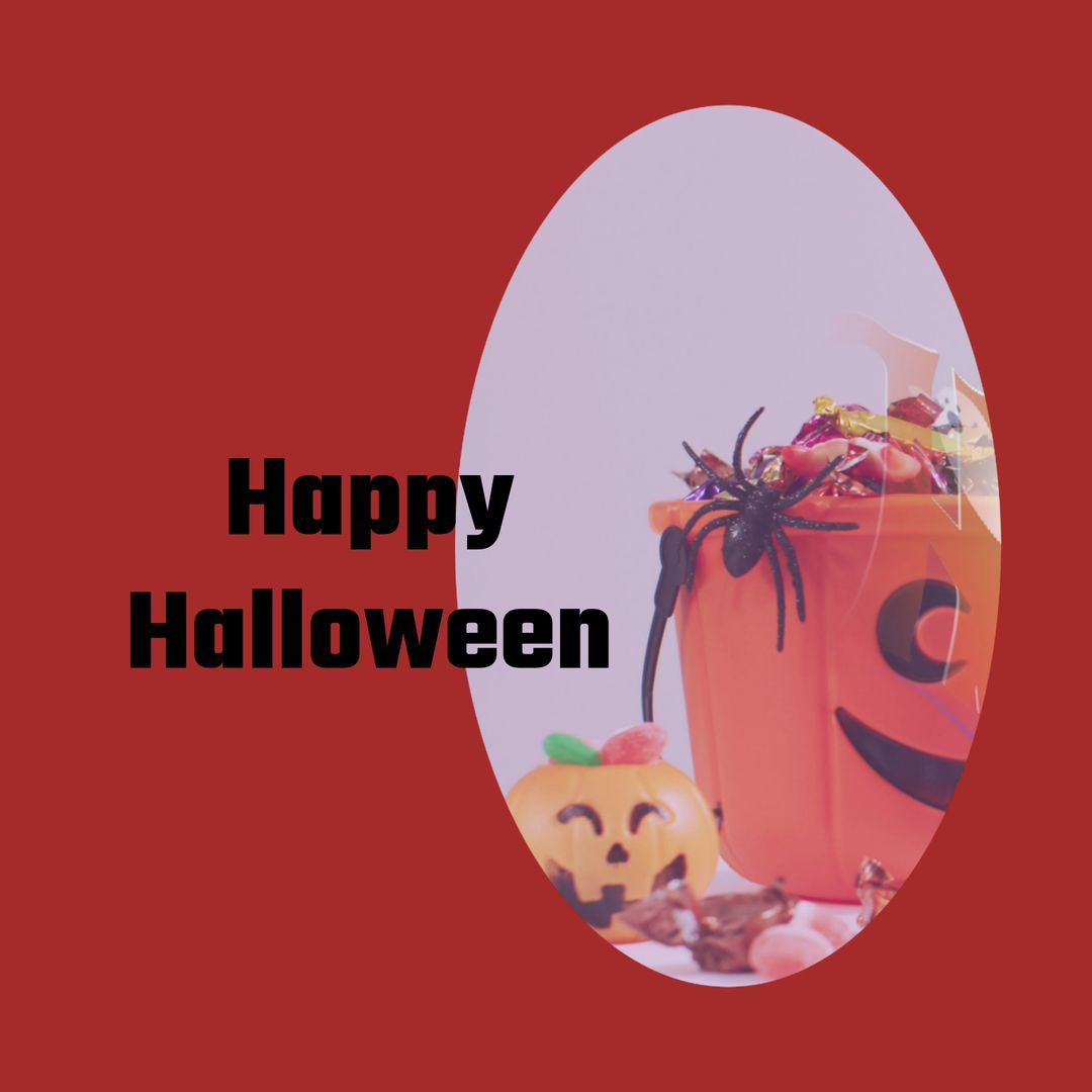 Happy Halloween Celebration with Pumpkin Bucket