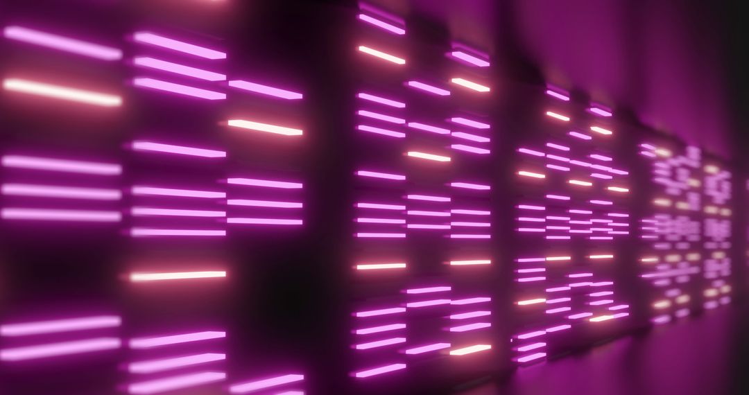 Flickering Pink Neon Light Lines on Dark Background