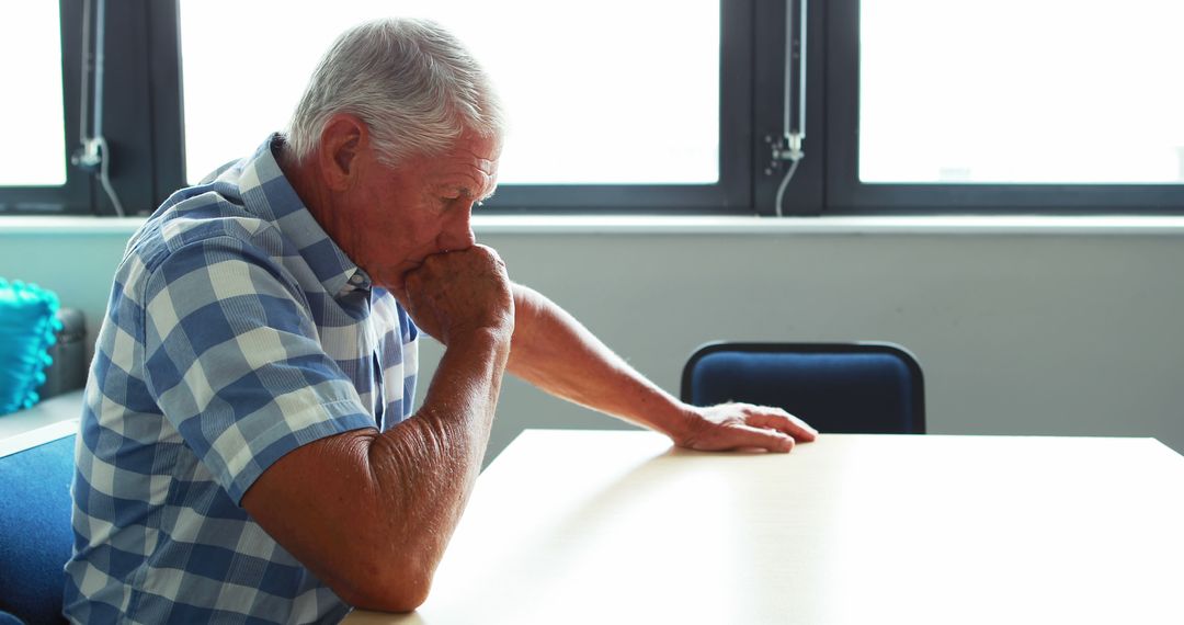 Elderly Man Reflection Thinking Alone Sitting Design - Free Images, Stock Photos and Pictures on Pikwizard.com