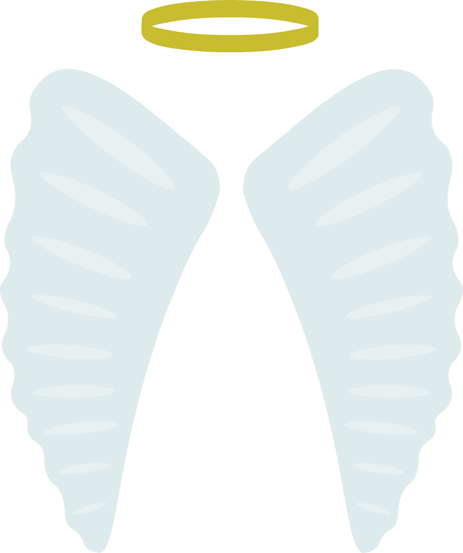 Transparent Angel Wings and Halo Vector Art Isolated