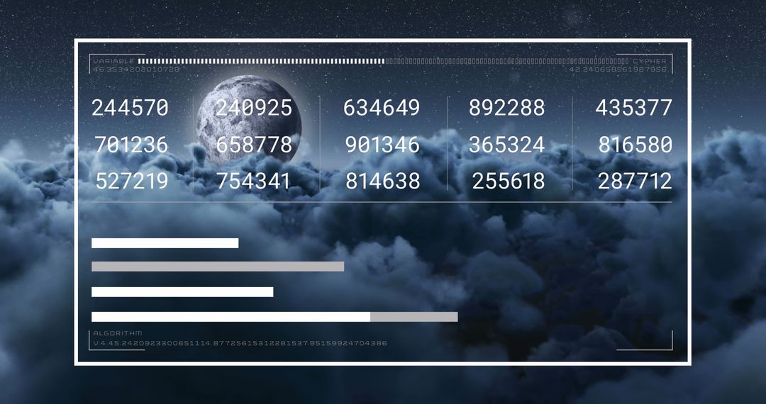 Financial Data Visualization on Cloud Backdrop at Night