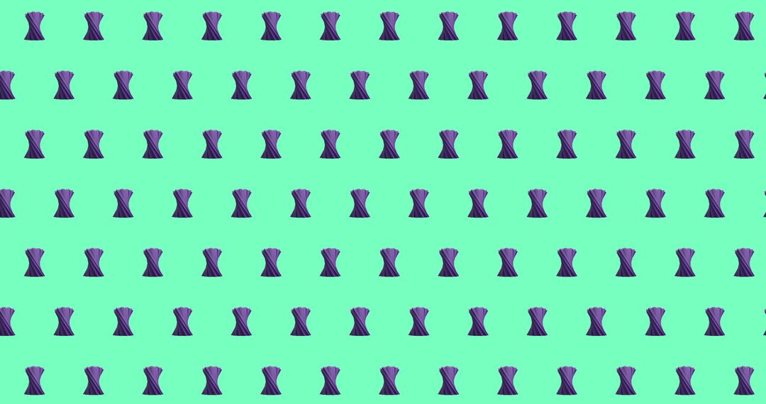 Vibrant Geometric Pattern with Purple Shapes on Green Background