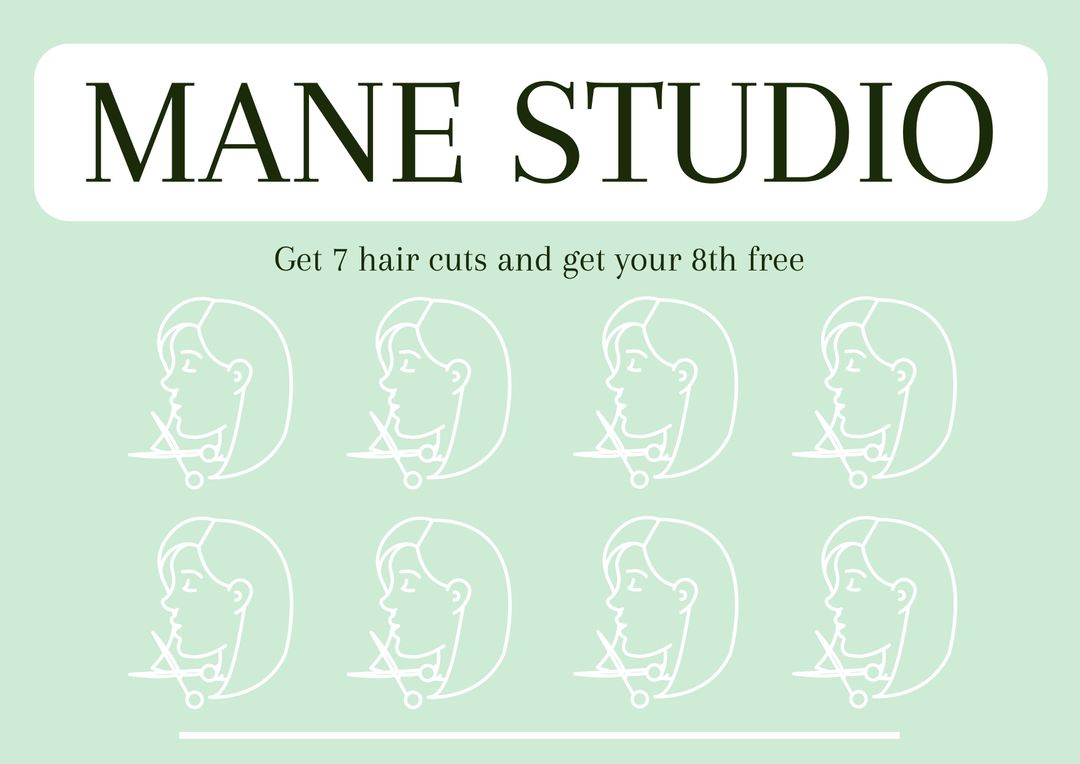 Salon Loyalty Card Promotion with Minimalist Hair Icons - Download Free Stock Templates Pikwizard.com