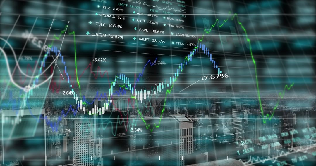 Abstract Finance Data and Global Business Visualization