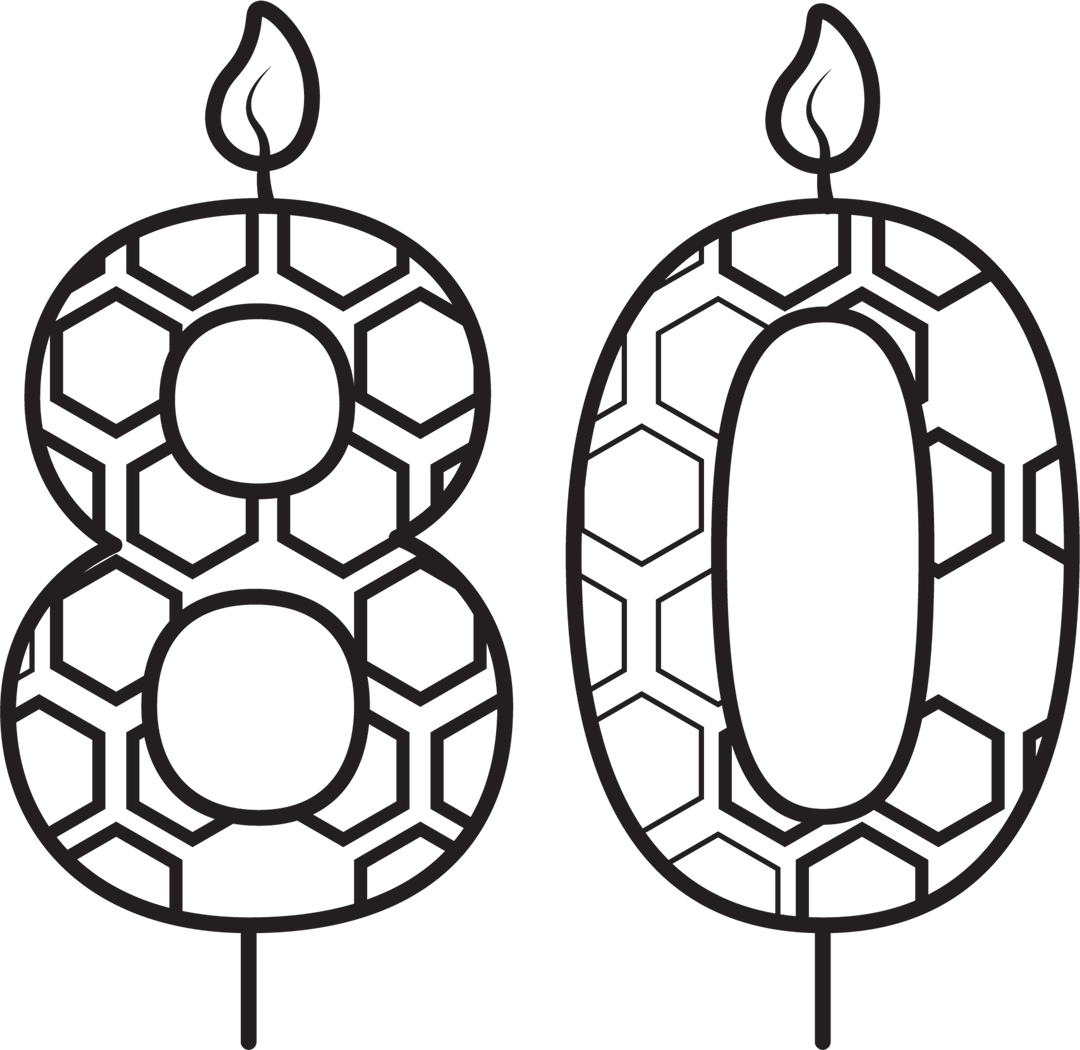 Black 80 Birthday Candle Pattern Transparent Design - Download Free Stock Images Pikwizard.com