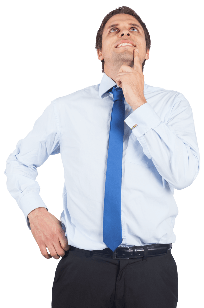 Transparent Confident Business Professional Contemplating Future Strategy