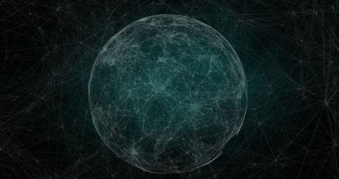 Futuristic Digital Sphere with Interconnected Lines