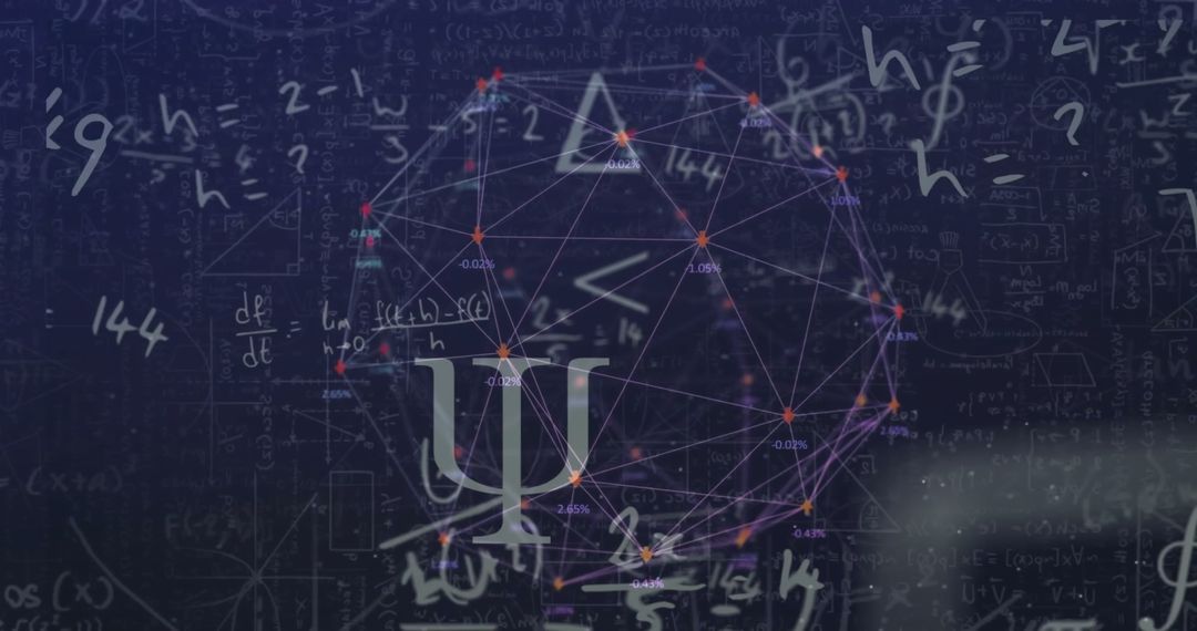 Digital Abstract Globe with Mathematical Elements over Dark Background