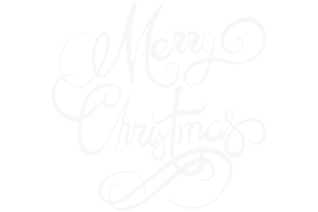 Merry Christmas Text Art on Transparent Background