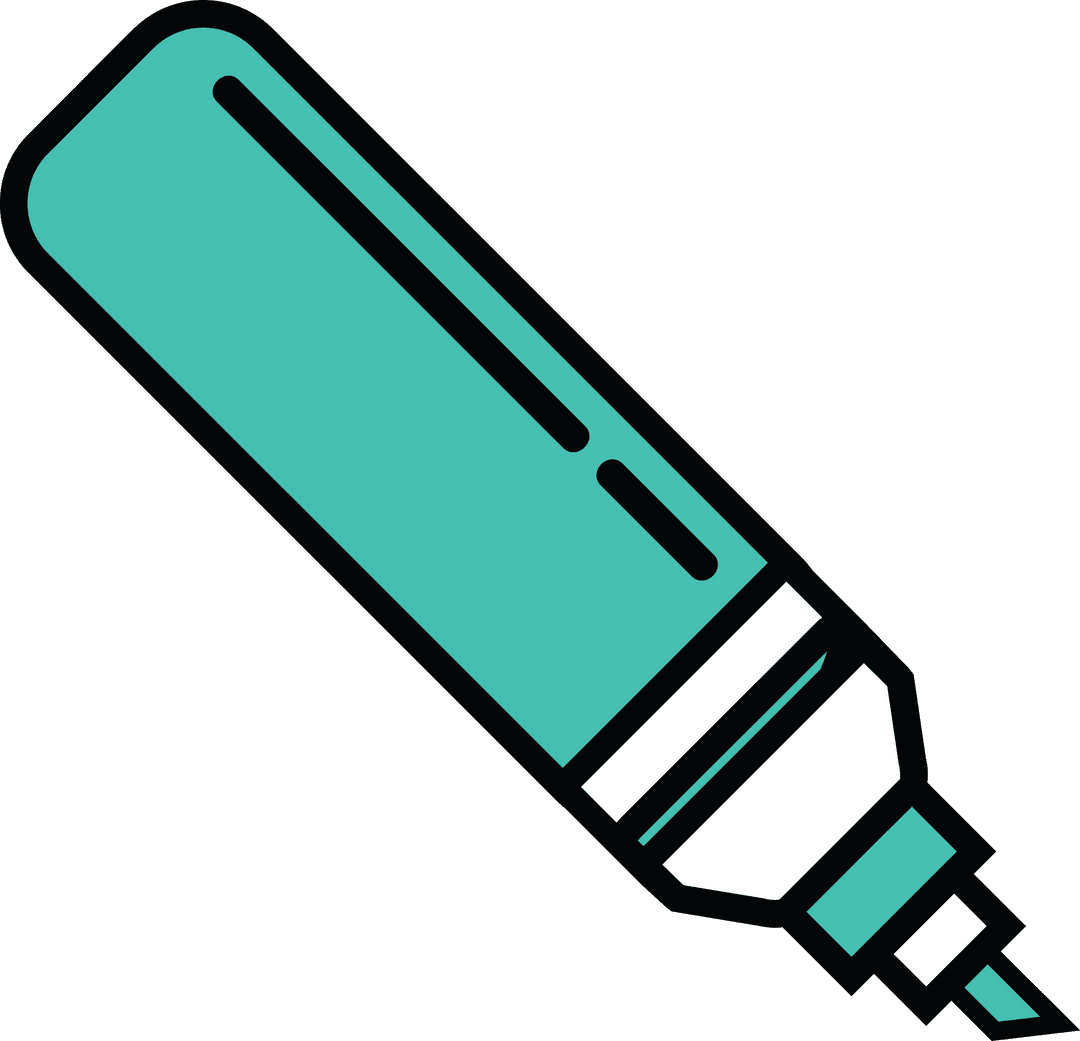 Blue Marker Illustrative Icon on Transparent Background