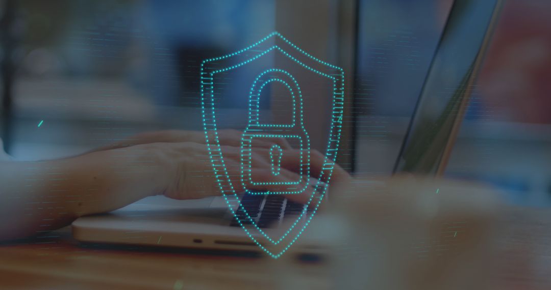 Cybersecurity Concept with Digital Lock Overlay