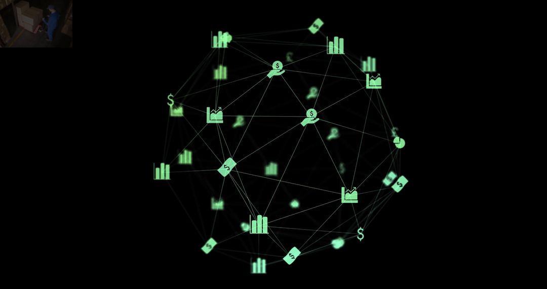 Digital Network with Technology and Finance Icons