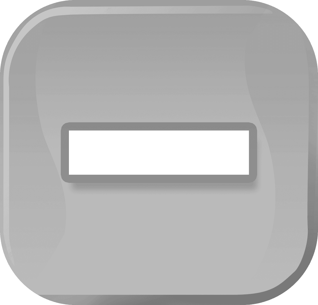 Minimalist Grey Button with Transparent Minus Symbol