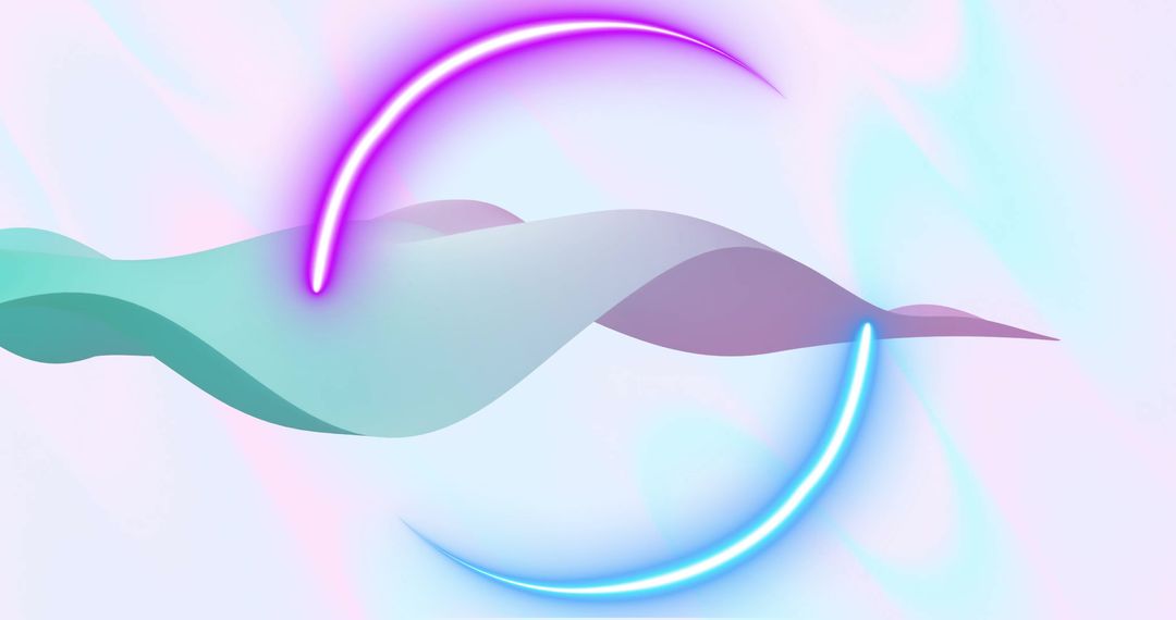 Abstract Neon Shapes with Futuristic Glow and Fluid Design