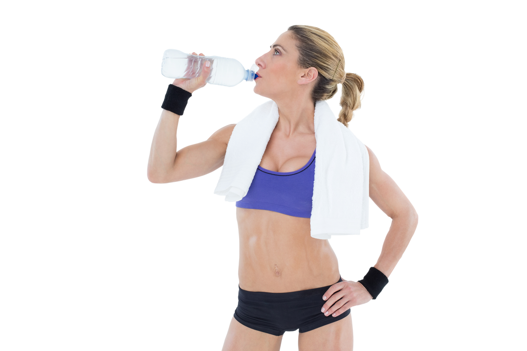 Transparent Background Fit Blonde Drinking Water After Exercise - Download Free Stock Images Pikwizard.com