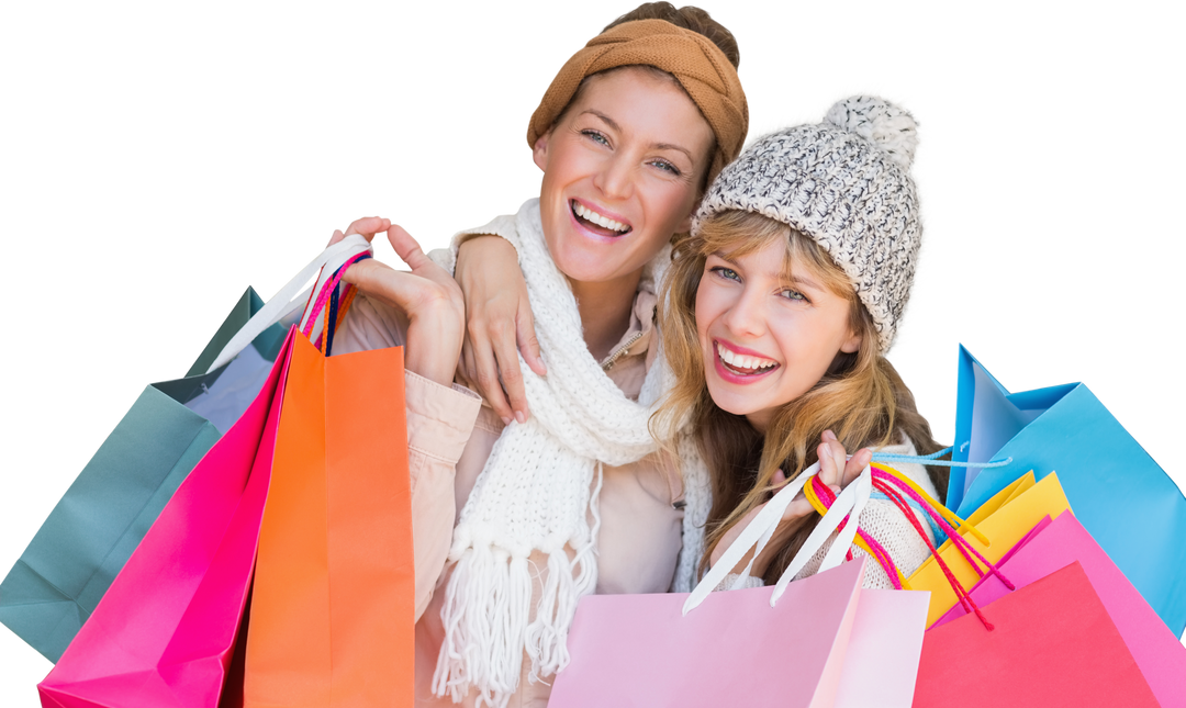 Smiling Women Holding Colorful Shopping Bags on Transparent Background - Download Free Stock Images Pikwizard.com