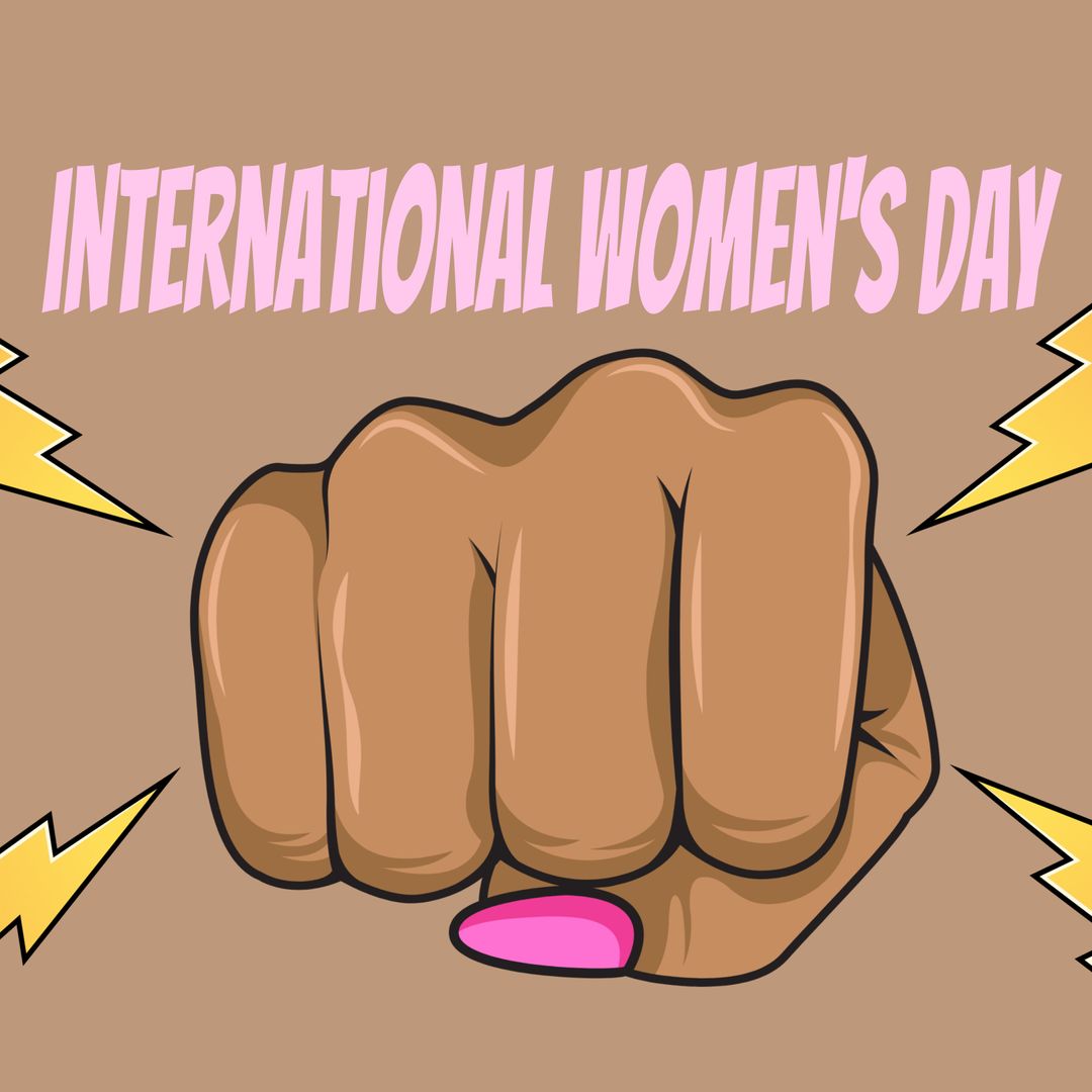 Empowering Raised Fist Symbol for International Women's Day