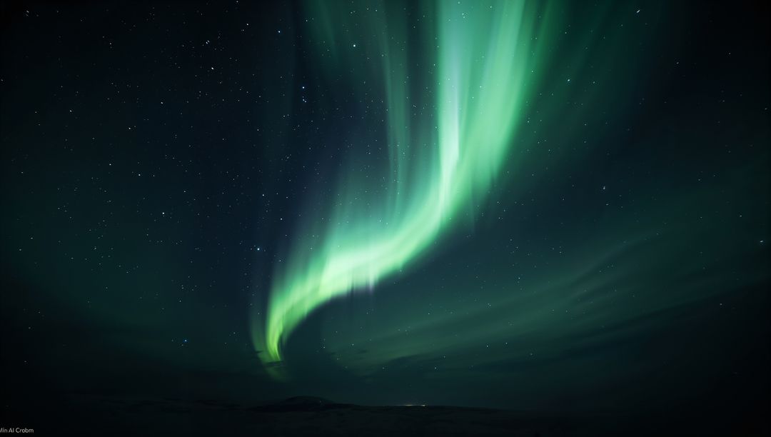 Magnificent Aurora Borealis Illuminating Snowy Arctic Night