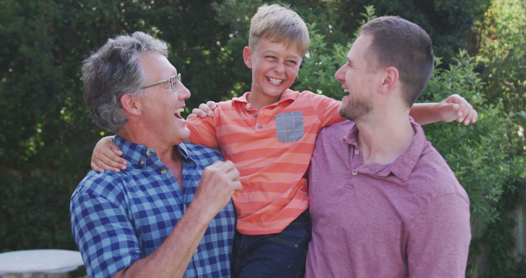 Three Generations of Men Enjoying Quality Time Outdoors - Free Images, Stock Photos and Pictures on Pikwizard.com