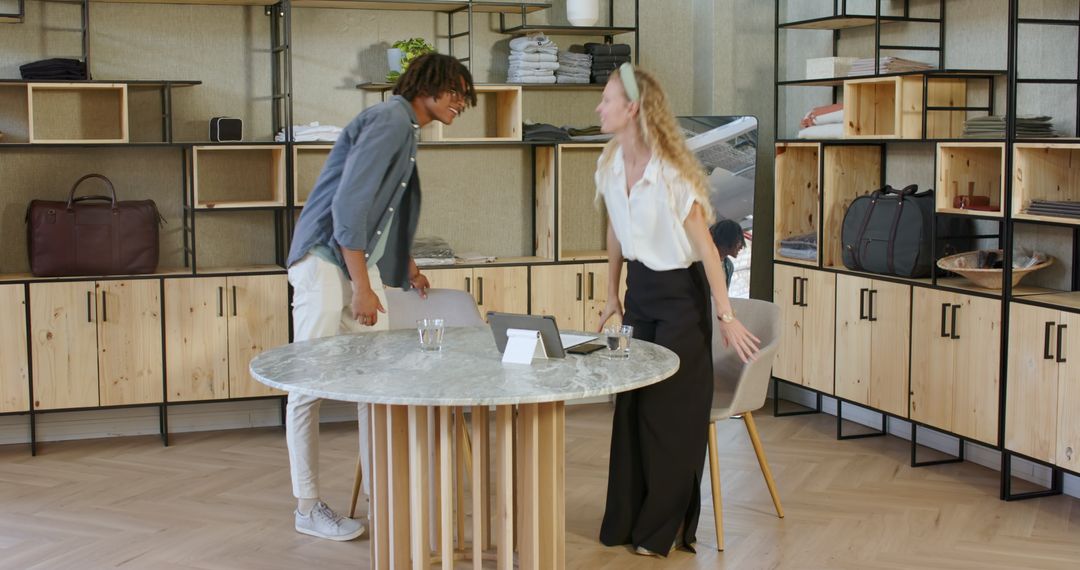 Business Colleagues Collaborating in Modern Office with Tablet