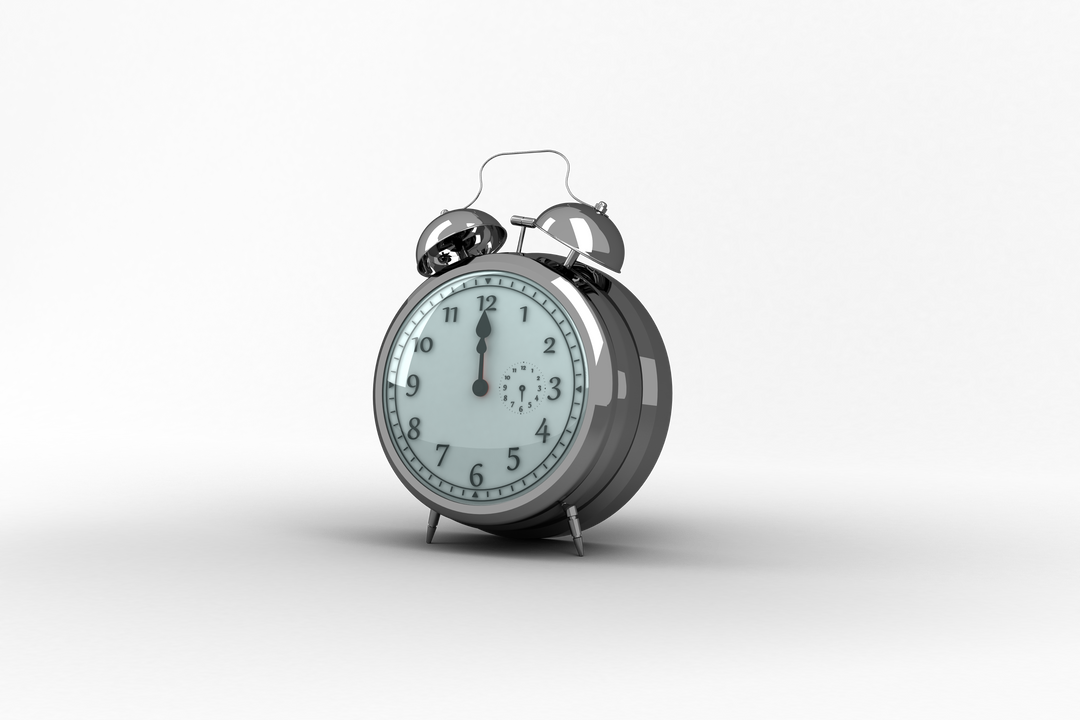 Silver Alarm Clock on Transparent Background, Alarm Clock Illustrations - Download Free Stock Images Pikwizard.com