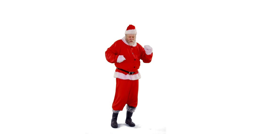 Santa Claus in Red Suit Taking Boxing Stance on White Background - Free Images, Stock Photos and Pictures on Pikwizard.com