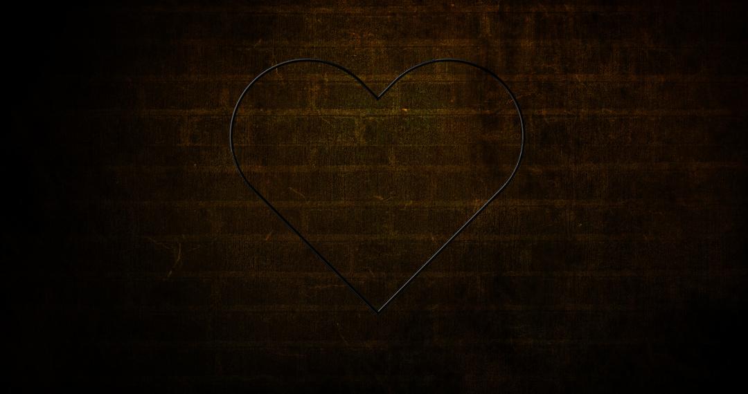 Illuminated Neon Heart on Dark Brick Wall - Free Images, Stock Photos and Pictures on Pikwizard.com