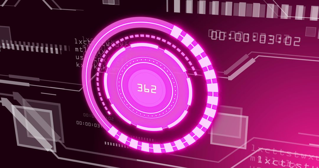 Futuristic Pink Data Processor with Digital Interface Elements