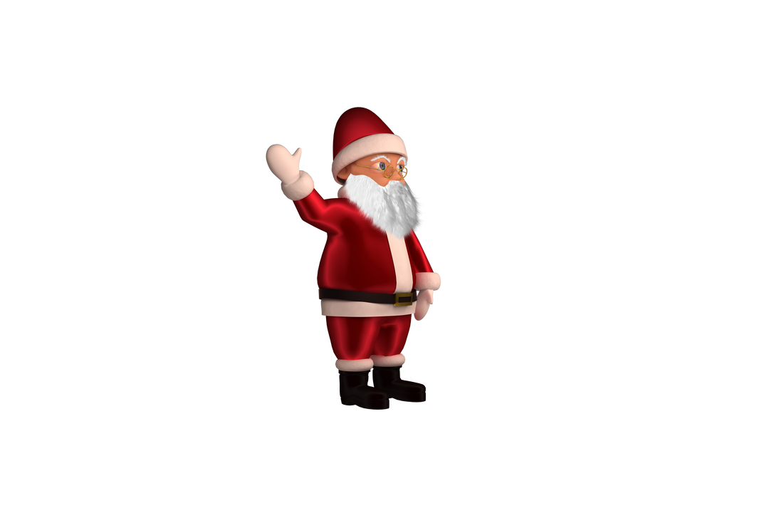 Waving Santa Claus Cartoon on Transparent Background - Download Free Stock Images Pikwizard.com