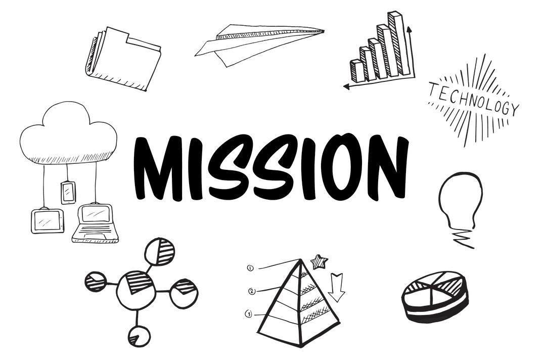 Business Mission Symbols on Transparent Background for Planning Concepts