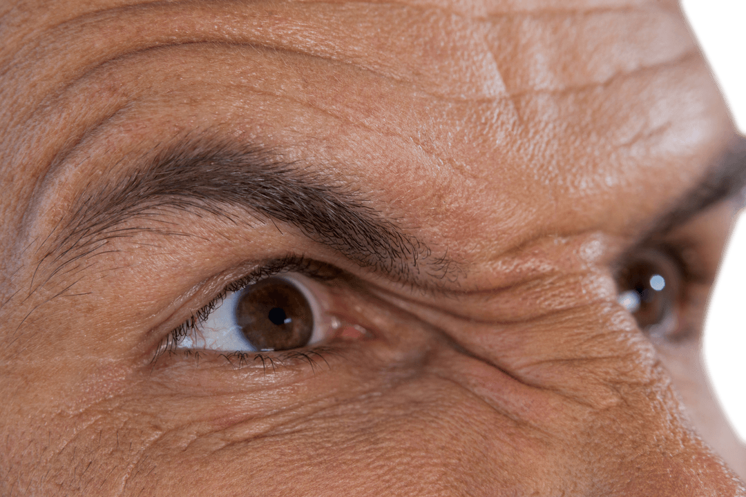 Close-Up of Angry Mature Man Portraying Intense Emotions With Transparent Background