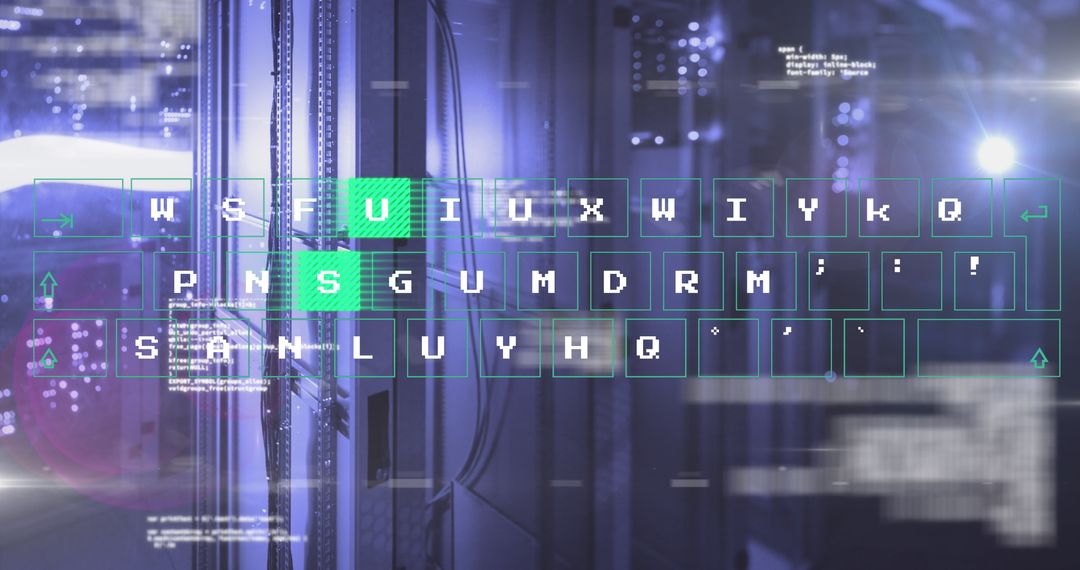 Futuristic Digital Interface With Virtual Keyboard Overlay