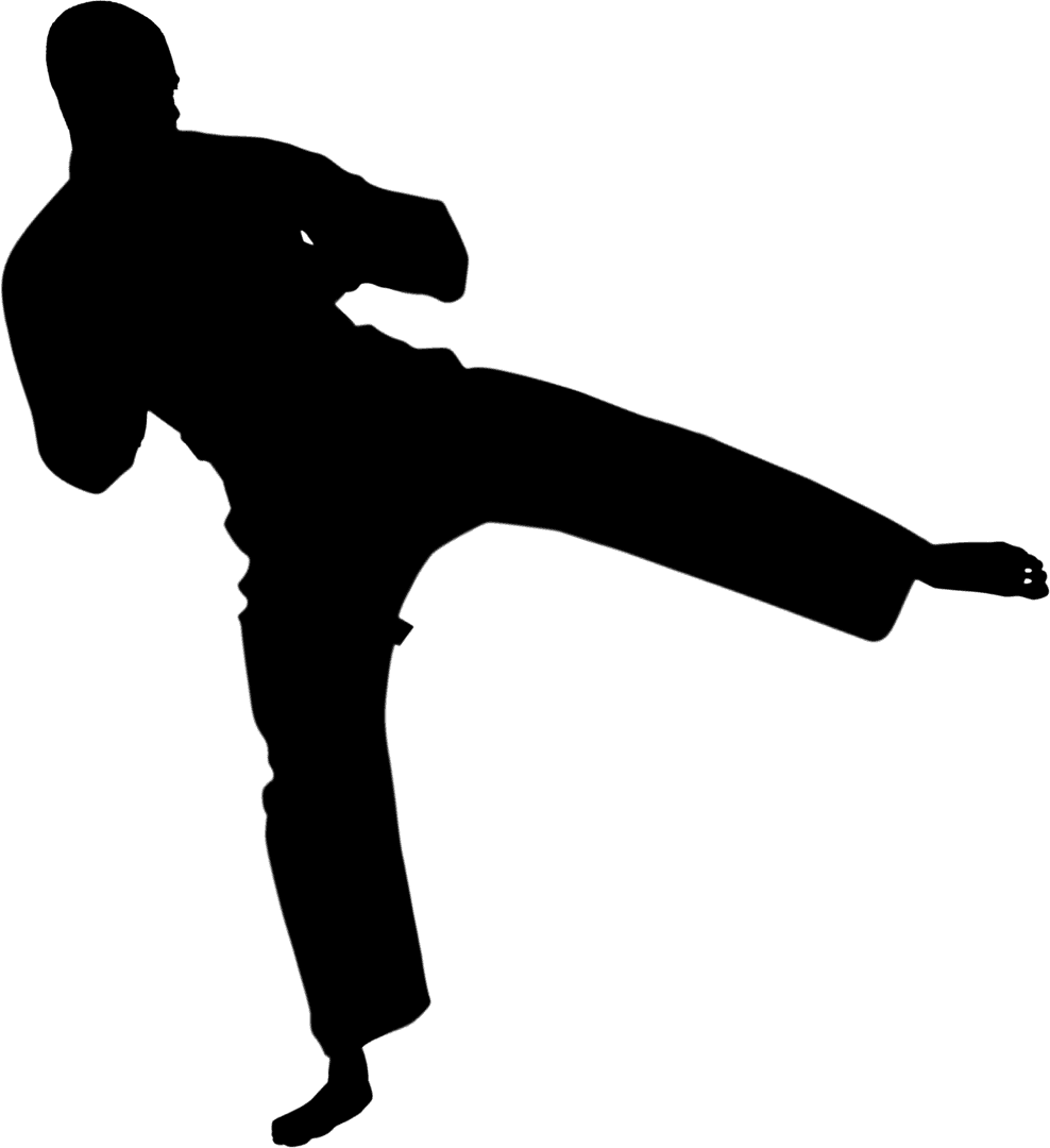 Silhouette of Man Running on Transparent Background for Sport Concept