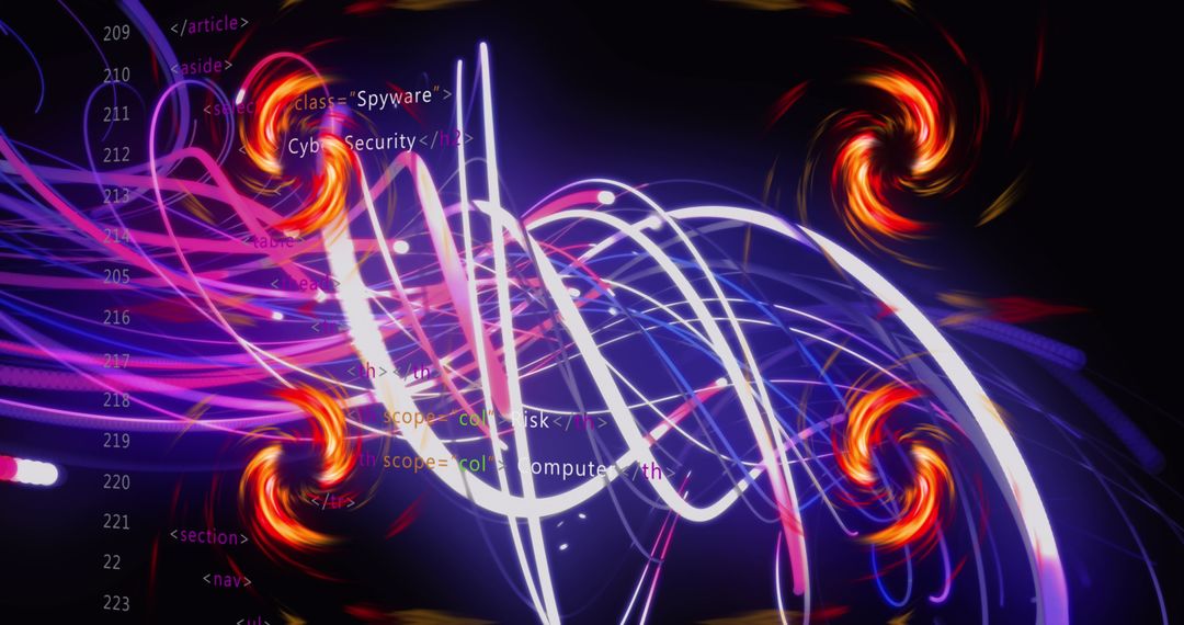 Abstract Data Processing with Neon and Digital Swirls