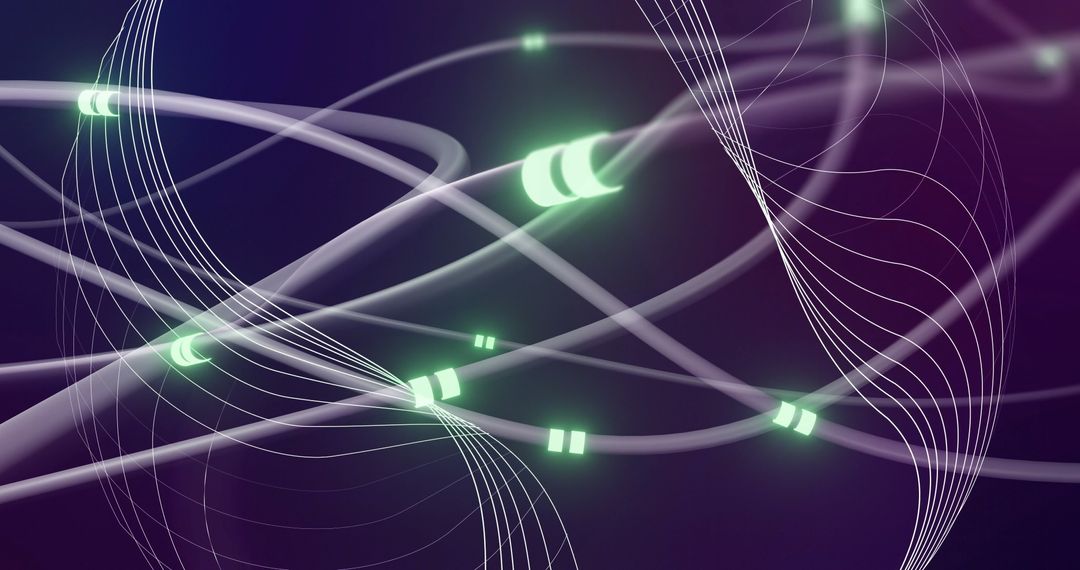 Abstract Glowing Digital Network on Dark Background