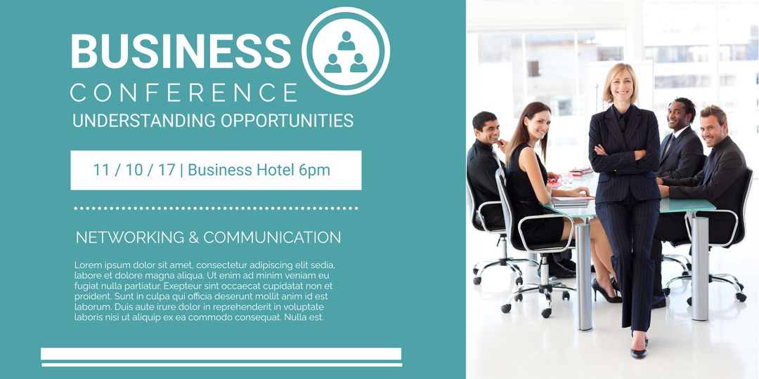 Confident Businesswoman Leading Team in Corporate Environment