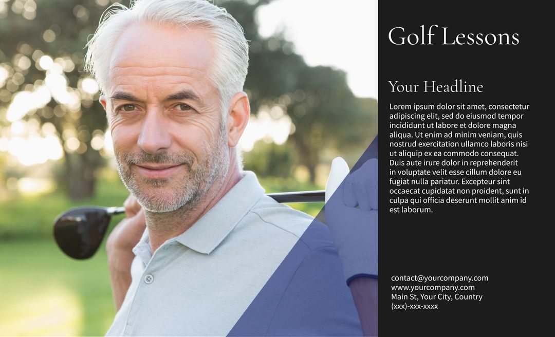 Senior Golf Instructor Promoting Golf Lessons and Expertise - Download Free Stock Templates Pikwizard.com