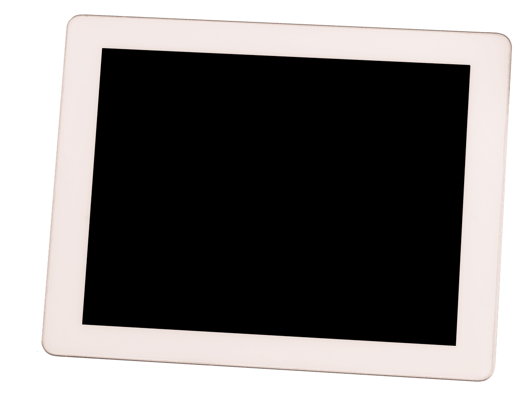 Digital Tablet with Copy Space on Transparent Background