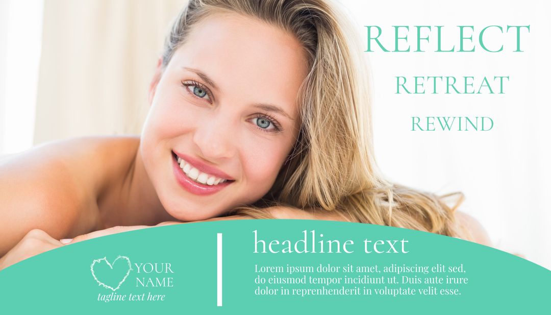 Relaxed Woman Promoting Spa Wellness and Self-Care Theme