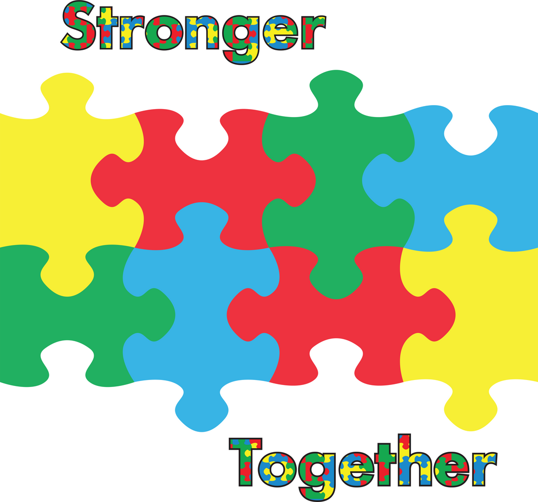 Stronger Together Text on Puzzle Pieces Transparent Background - Download Free Stock Images Pikwizard.com