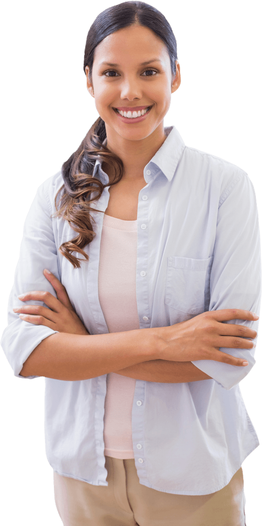 Confident Biracial Professional On Transparent Background