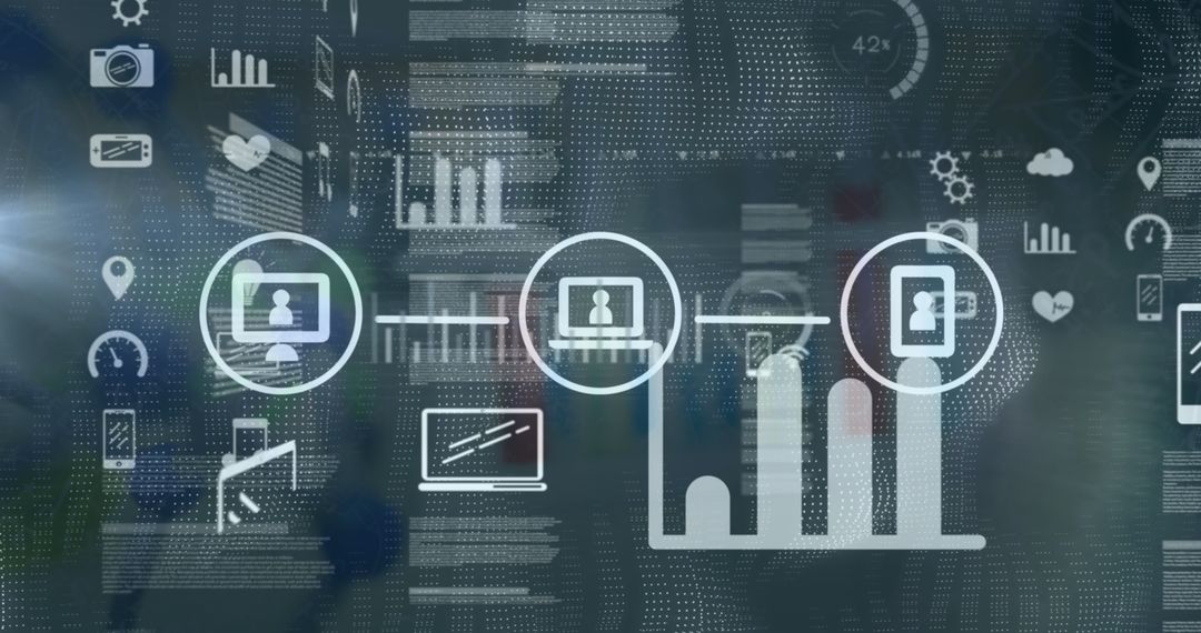 digital interface data security with statistical analysis graphics - Free Images, Stock Photos and Pictures on Pikwizard.com