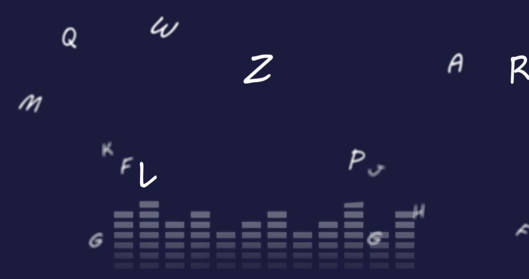 Digital Interface with Letters and Equalizer Visualization