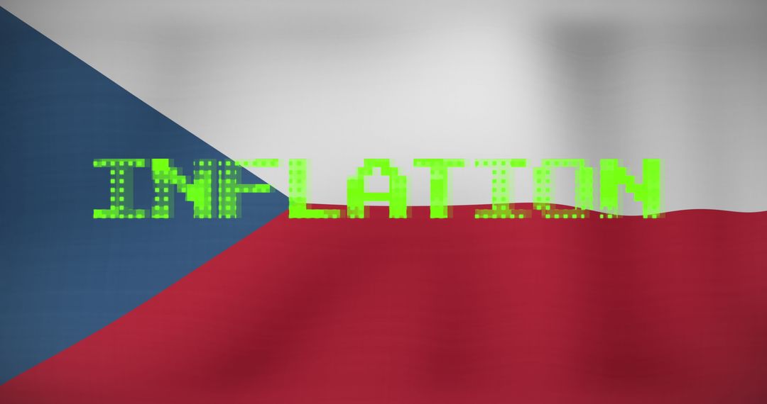 Czech Republic Flag with Inflation Concept in Digital Style