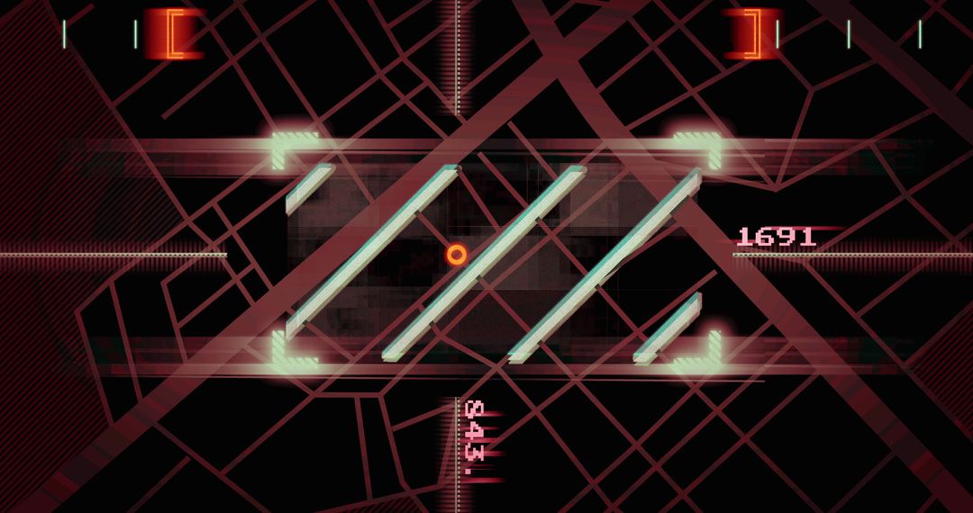 Digital Grid with Dynamic Navigation Elements and Numbers