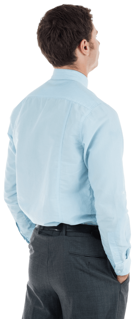 Transparent View of Serious Businessman Contemplating