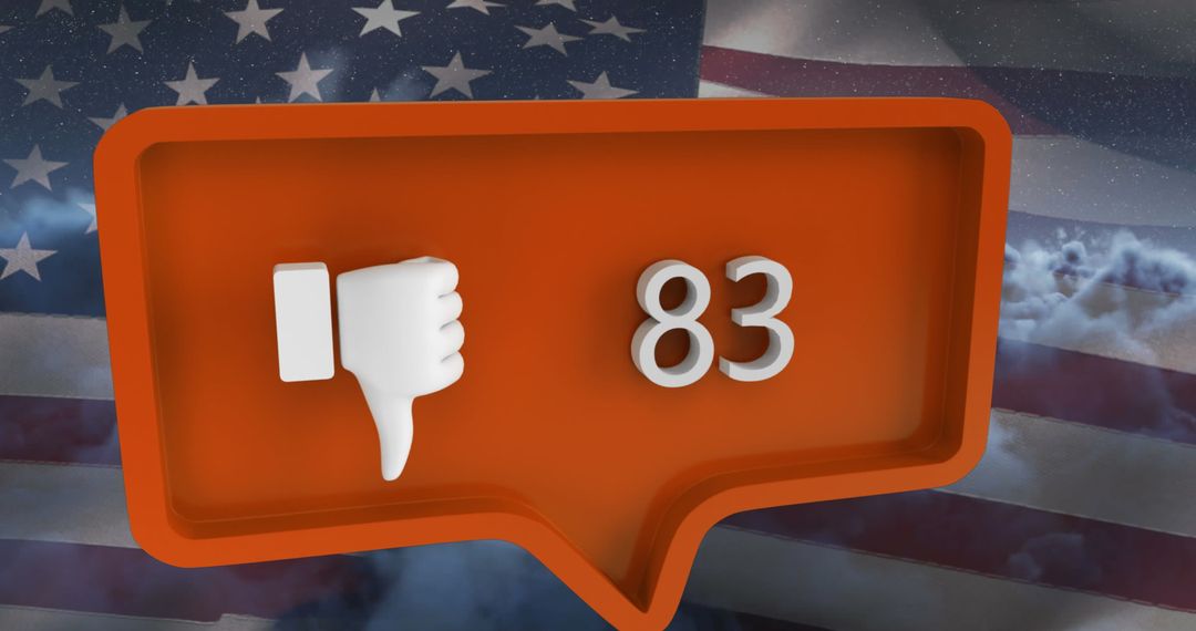 Social Media Thumbs Down Icon with USA Flag Background - Free Images, Stock Photos and Pictures on Pikwizard.com