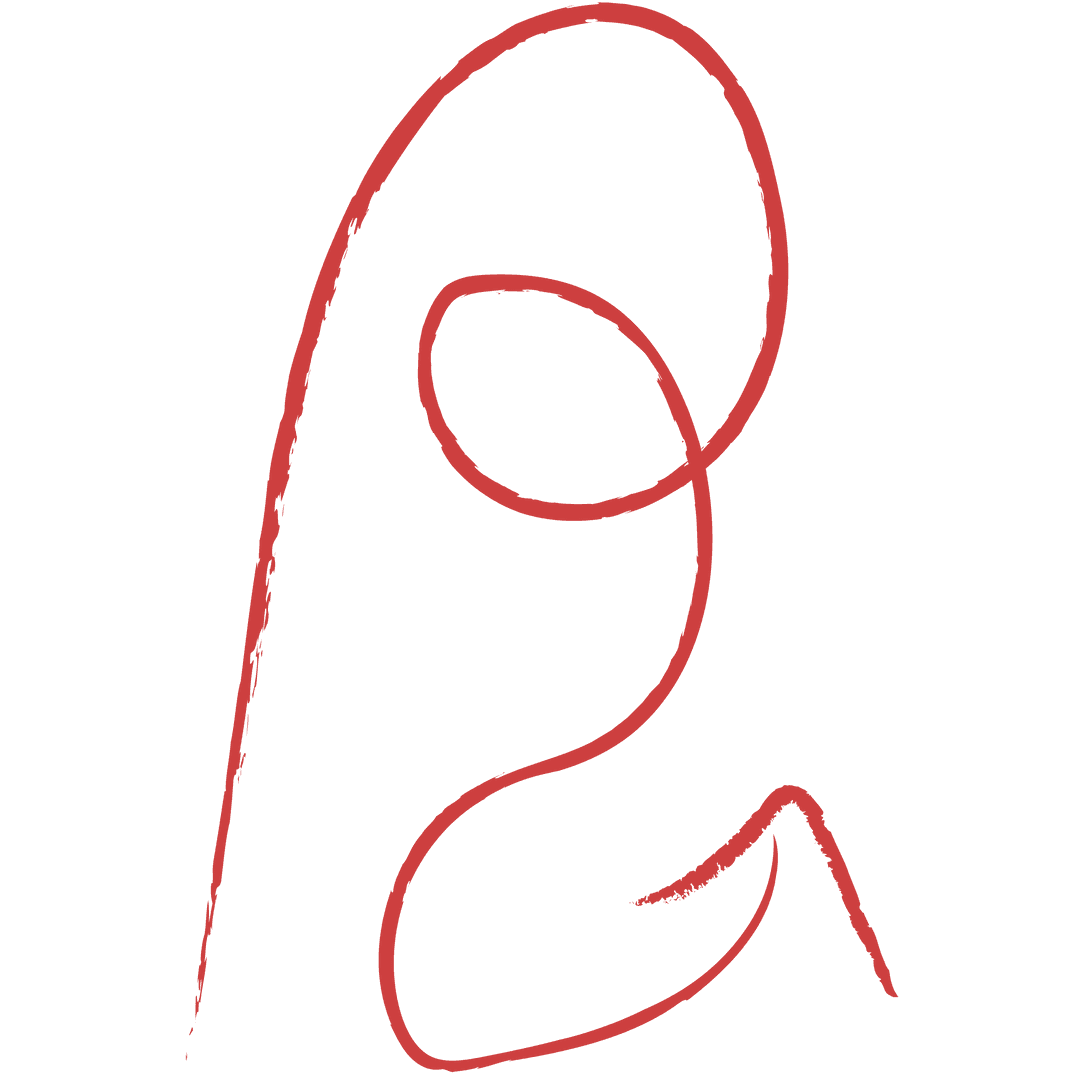 Digital Illustration of Curved Red Arrow on Transparent Background