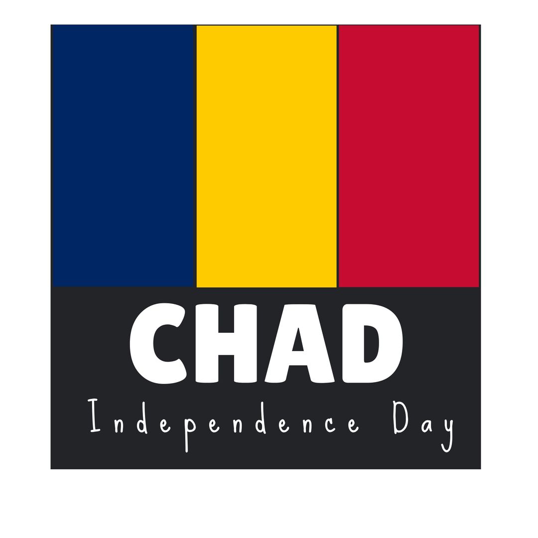 Chad Independence Day Message with National Flag Colors