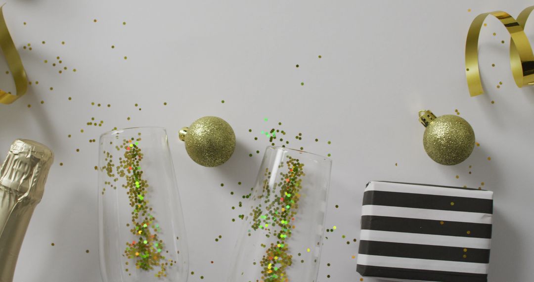 Festive New Year's Eve Celebration Elements with Sparkle